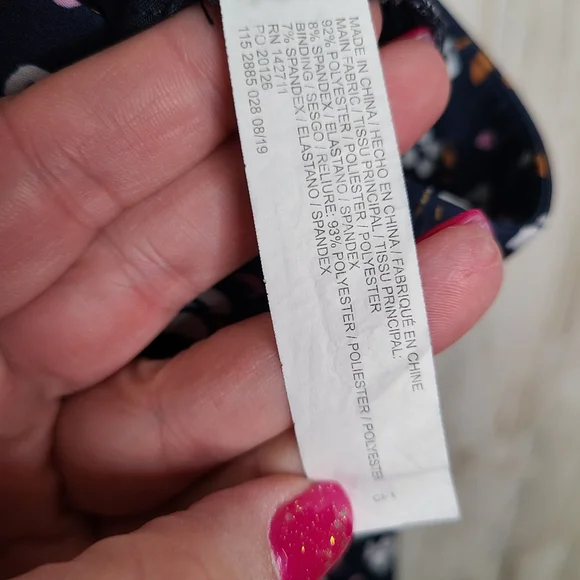 Eloquii Navy Blue Floral Casual Pants Ladies Size 16 - Picture 12 of 14